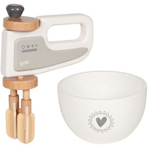 Goki Houten Handmixer met Kom, 2ldg.