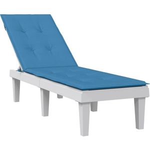 Vidaxl terrasstoelkussen (75+105)x50x3 cm stof gemêleerd blauw