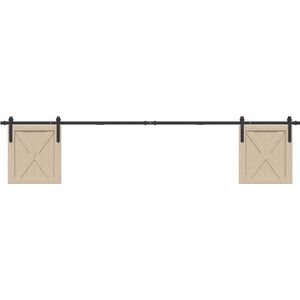vidaXL - Ophangset - voor - schuifdeur - 244 - cm - koolstofstaal