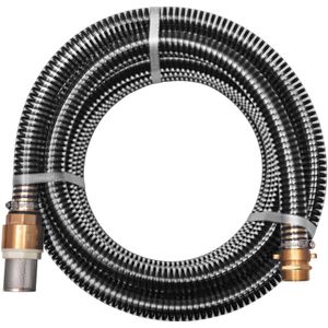Vidaxl zuigslang met messing koppelingen 15 m 25 mm zwart