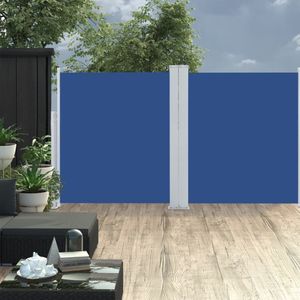 vidaXL - Windscherm - uittrekbaar - 140x600 - cm - blauw