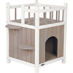 TRIXIE Kattenhuis cat's home met balkon grijs / wit