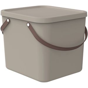 Rotho - Prullenbak van 40L - Opbergcontainer - cappuccino