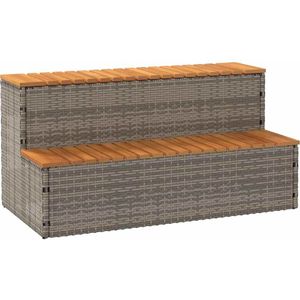 Vidaxl hottub-opstap 100x50x50,5 cm poly rattan&massief acaciahout