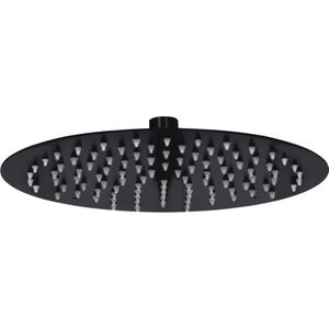vidaXL - Regendouchekop - rond - 25 - cm - roestvrij - staal - zwart