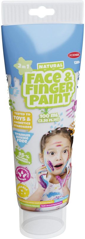 Boti natural face & fingerpaint tube - wit, 100ml
