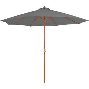 VidaXL Parasol Houten Paal 300 cm Antraciet