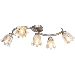VidaXL Plafondlamp met glazen tulpvormige kappen 5xe14 transparant