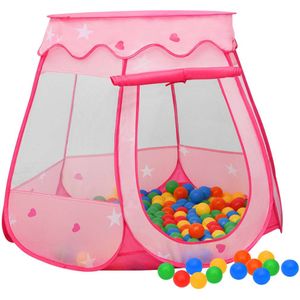 VidaXL Kinderspeeltent met 250 ballen 102x102x82 cm roze