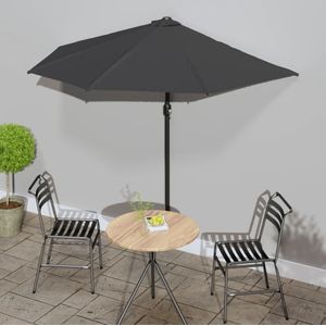 Vidaxl balkonparasol half met aluminium paal 270x144 cm antraciet