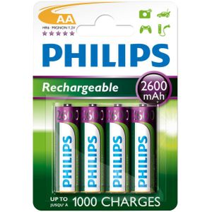 Battery sales europe philips aa oplaadbare batterijen, 4st.
