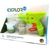Vacuüm insecten zuiger met 2 insecten potjes en pincet.