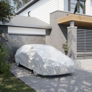 VidaXL Autohoes voor sedan met gespriemen l volledig zilverkleurig
