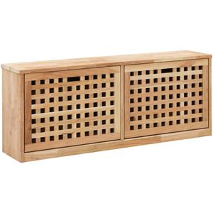 Vidaxl schoenenopbergbank 94x20x38 cm massief walnotenhout