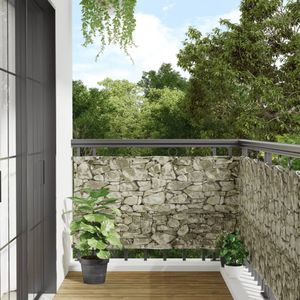 vidaXL - Balkonscherm - steenpatroon - 300x75 - cm - PVC