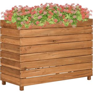 VidaXL Verhoogde Plantenbak 100x40x72 cm - Gerecycled Teakhout en Staal