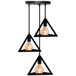 Homestyle Pro Homestyle MK022-B Industriële Pyramide Hanglampen Zwart/Metaal