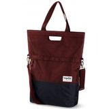 Gerecyclede shopper fietstas Urban Proof 20 liter - bordeaux rood/grijs