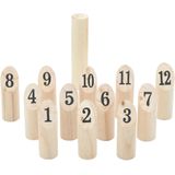 VidaXL 13-delige nummerkubb spelset met draagtas massief grenenhout
