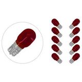 Tnt lamp 12v 10w t13 wedge rood (10-stuks)