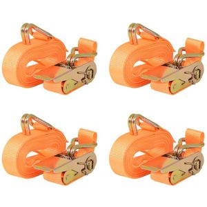VidaXL Spanbanden 0,4 ton 6mx25mm oranje 4 st