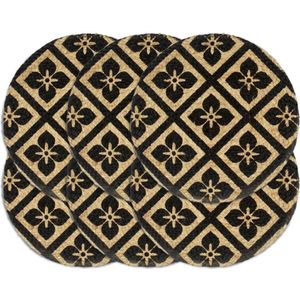 VidaXL Placemats 6 st rond 38 cm jute zwart