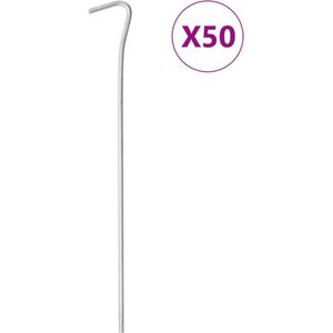 vidaXL - Tentharingen - 50 - st - Ø4 - mm - 23 - cm - gegalvaniseerd - staal