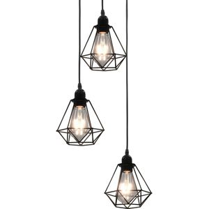 VidaXL Plafondlamp met diamantvorm 3xE27 zwart