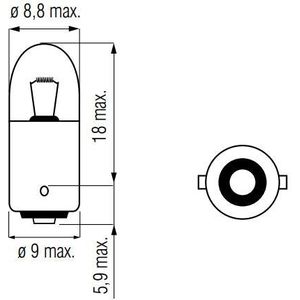 Bosma lamp 12v-5w ba9s