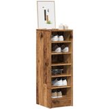 Vidaxl schoenenkast 32x35x92 cm bewerkt hout oud houtkleurig