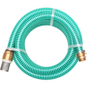 VidaXL Zuigslang met Messing Koppelingen 7m 25mm Groen