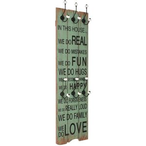 Vidaxl wandkapstok met 6 haken happy love 120x40 cm