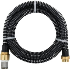 Vidaxl zuigslang met messing koppelingen 1,1'' 25 m pvc zwart