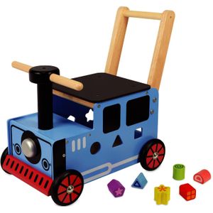 I'm toy Loop/duwwagen en trein junior blauw/zwart