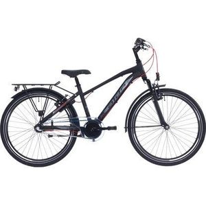 Aldo 26 inch peak 2.0 fiets alu 3v mat zwart/rood