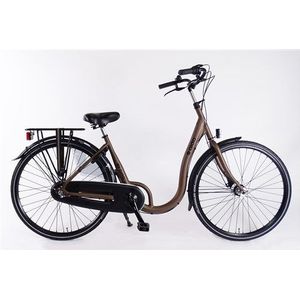 Aldo 28 inch lage instap fiets alu 3v remnaaf deore bruin