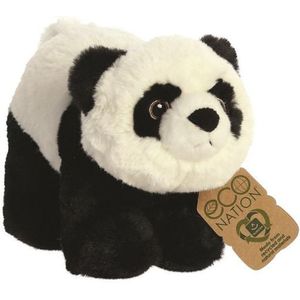 Pluche dieren knuffels zwart/witte panda van 23 cm - Knuffeldieren pandas speelgoed