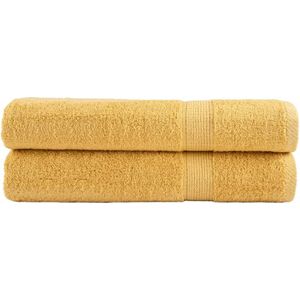 VidaXL Saunadoeken solund 2 st 600 g/m² 80x200 cm goudkleurig