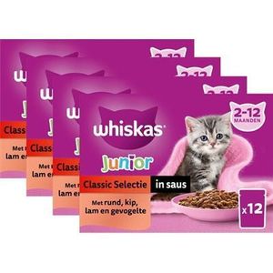 Whiskas Multipack pouch junior selectie vlees in saus
