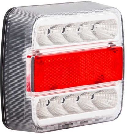 Trailergear achterlicht 10x10cm. led wit l=r
