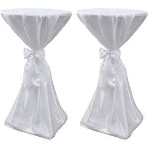 Vidaxl statafelhoes met strik 80cm wit (2 stuks)