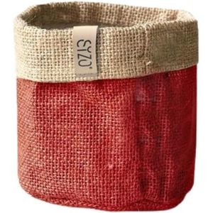 Sizo waterdichte plantenzak van jute 15 cm rood