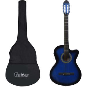 Vidaxl 12-delige gitaarset met equalizer en 6 snaren western blauw