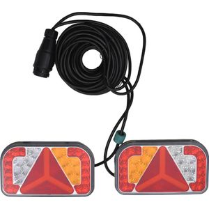 VidaXL Aanhangerlampen 2 st led-lamp 12 v 24x5x14,5 cm rood