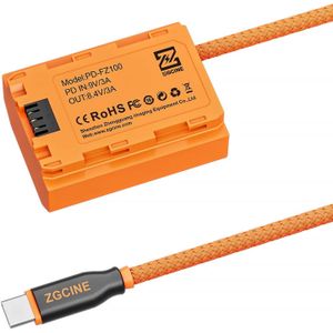 ZGCINE USB-C to NP-FZ100 Dummy Battery Cable