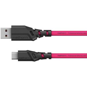 Mathorn Tethering kabel USB-A naar USB-C Magenta 5m