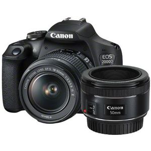 Canon EOS 2000D DSLR + 18-55mm IS II + 50mm f/1.8 STM