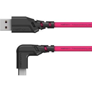 Mathorn Tethering kabel USB-A naar USB-C Right angle Magenta 5m