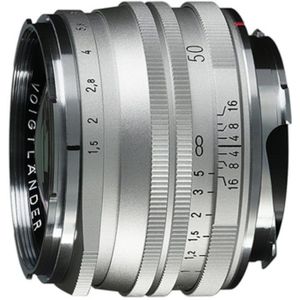 Voigtlander Nokton 50mm f/1.5 II MC VM Leica M-mount objectief Zilver