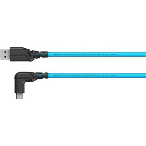 Mathorn Tethering kabel USB-A naar USB-C Right angle Arctic Blauw 2m